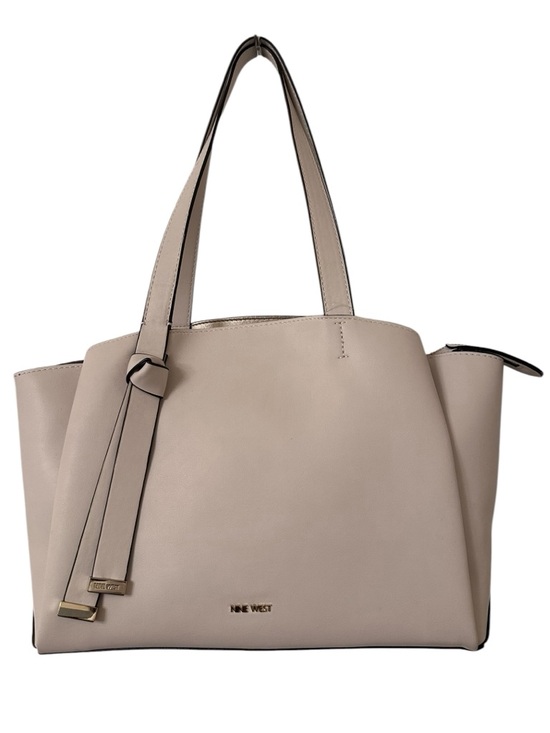 Nine West Handbags - Nine West Beige Tote Bag with Gold Accents